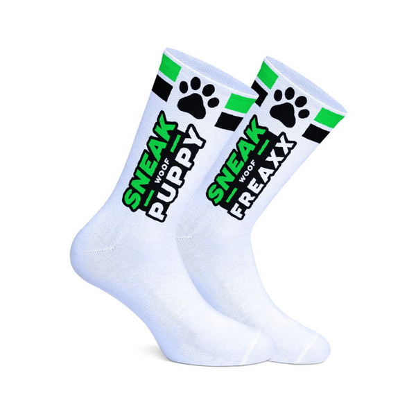 Skarpetki SneakFreaxx Sneak Woof Puppy Socks White-Green