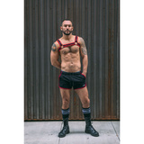 Mr-S-Leather Neo Carbon Black Bulldog Harness Red L/XL