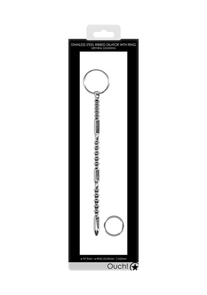 Metalowa sonda ze zmienną strukturą powierzchni Urethral Sounding Metal Ribbed Dilator with Ring