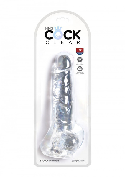 8 Inch Cock With Balls Transparant King Cock