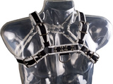 Harness шкіряний CHEST (чорно/білий)