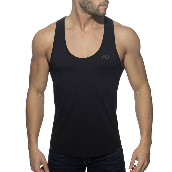 U-Neck Cotton Tank Top Black XXL Addicted