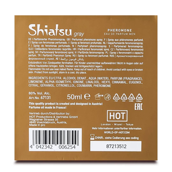 Feromony dla mężczyzn Pheromon Fragrance Man Grey 50ml Shiatsu