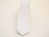 Krawat skórzany biały