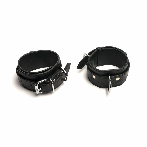 665 Leather Lined Ankle Restraints Black
