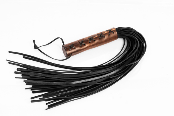 Large brown lace-up flogger Primal Bond Whips