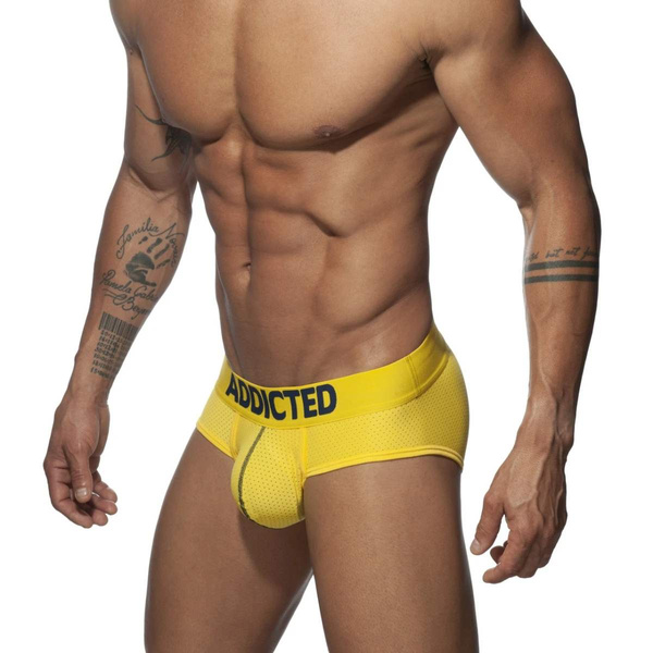 Push Up Mesh Brief Yellow M Addicted