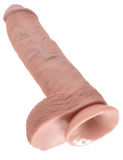 King Cock 10" Cock w/balls flesh