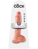 King Cock 10" Cock w/balls flesh