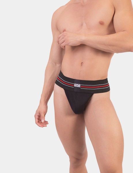 Soft cotton thong with thick elastic Barcode Thong Hildor Black M