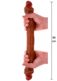 Podwójne dildo ToyJoy Get Real Silicone Foreskin Double Dong 46cm