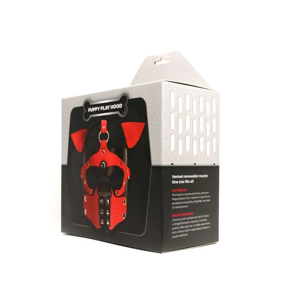 665 Leather Bondage Pup Hood Black/ White