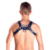 Harness Chest Leather B/Blue S