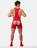 Backless Singlet Dastin Red-White L Barcode Berlin