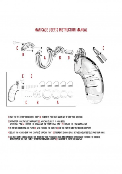 Man Cage Chastity Model 02 Transparent pas cnoty przeźroczysty