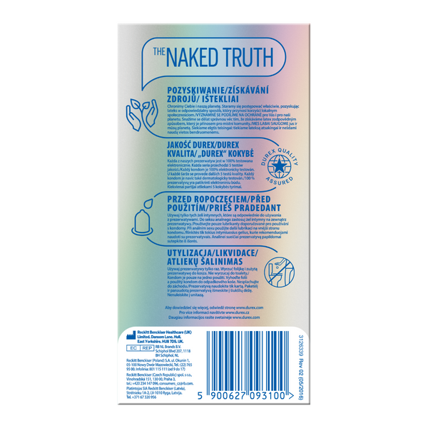 Szersze prezerwatywy lateksowe Durex Invisible XL Powiększone 10 szt.