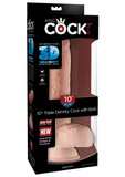 Realistyczne dildo z przyssawką King Cock Triple Density with Balls 10 Inch