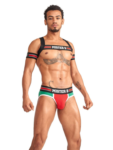 Mister B Urban Club harness X-back Striped Red