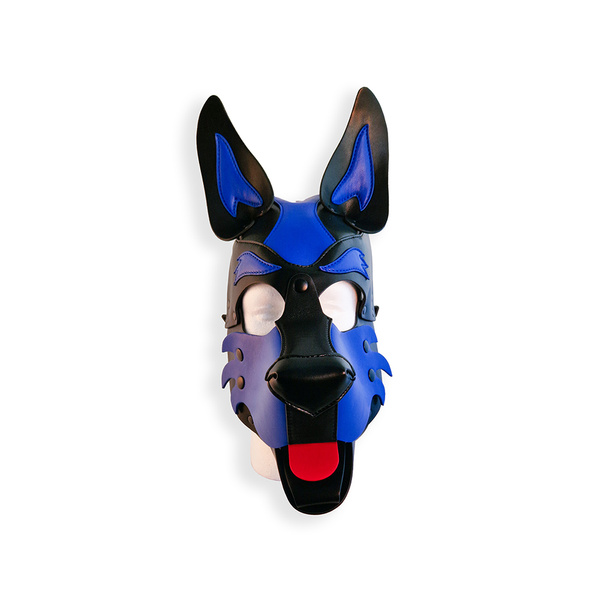 Vegan Pup Hood Black-Blue Brutus