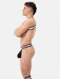 Barcode Berlin Suspender Bottom Panties Black-White XL
