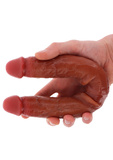 Podwójne dildo ToyJoy Get Real Silicone Foreskin Double Dong 40cm