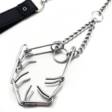 Leather leash with choke collar for penis