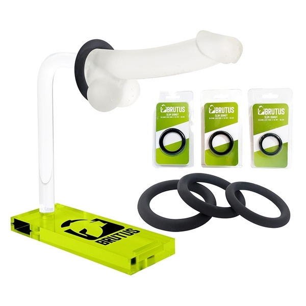 Brutus Slim Donut Silicone Cock Ring Black 55 mm