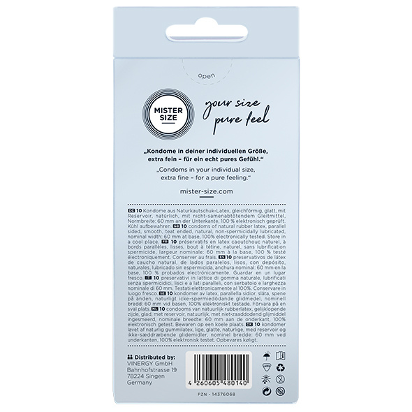 Condoms 60 Mm 10 Pieces Mister.Size