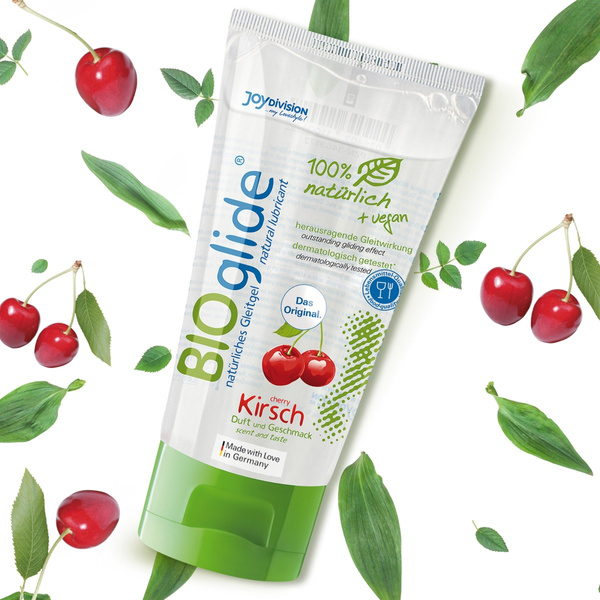 Natural Water-Based Cherry Flavored Lubricant Bioglide Cherry 80 ml JoyDivision