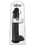 King Cock 15" Cock with Balls Black dildo z jądrami czarne 38cm