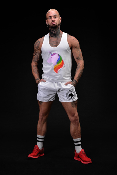 Bull Pride Tank Top with "Proud" Unicorn.02 S