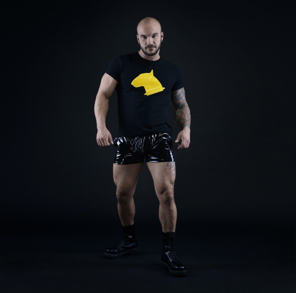 Basic T-Shirt.05 Black-Yellow S BULL