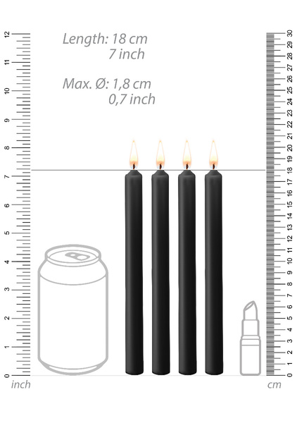 Ouch! Teasing Wax Candles Large 4-pack Black