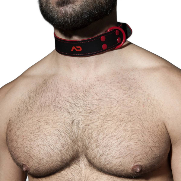 Obroża Fetish Leather Collar Red Addicted