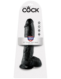 King Cock 10" Cock w/balls black