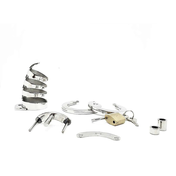 Metalowy pas cnoty Black Label The Classic Stainless Steel Cock Cage Silver