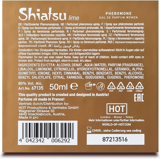 Pheromon Fragrance Woman Lime 50ml Shiatsu