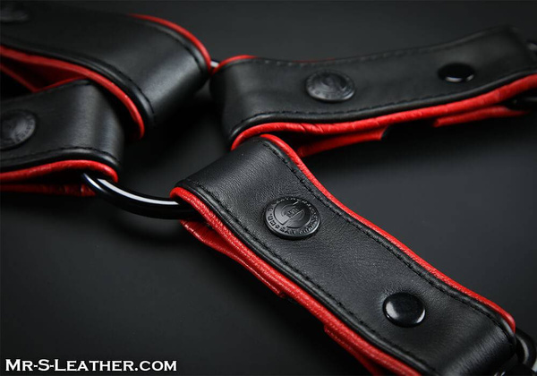 Mr. S. Leather skórzana uprząż na udo Leather Leg Harness Red