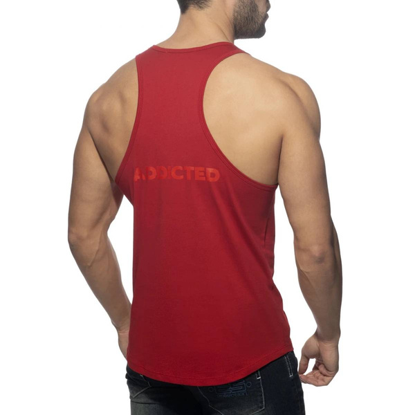 Bezrękawnik U-Neck Cotton Tank Top Red XL Addicted