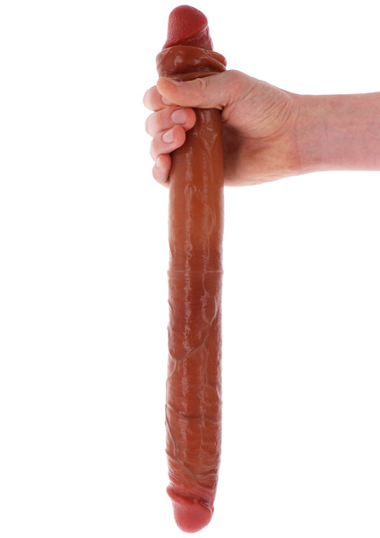 Podwójne dildo ToyJoy Get Real Silicone Foreskin Double Dong 46cm