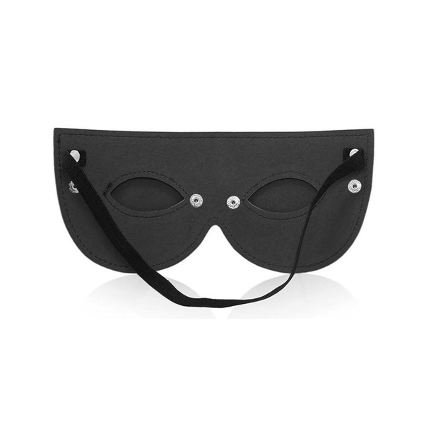 Generique Mask Eye Patches Black - dekoracyjna maska na oczy z zatrzaskami ze sztucznej skóry