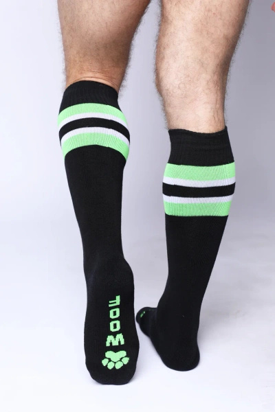 CellBlock13 Pup Tron Knee High Sock Green 40-46