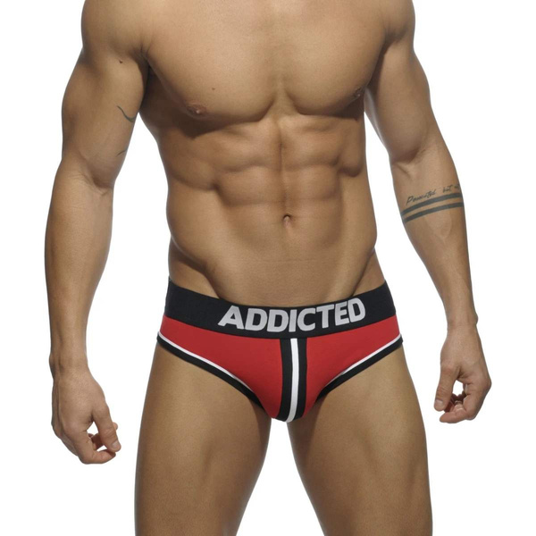 Slipy Double Piping Bottomless Brief Red M Addicted