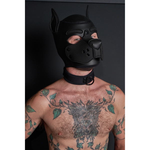 Neo Carbon Black Puppy Collar All Black L-Xxl Mr-S-Leather