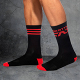 Fetish AD BTTM Socks Black-Red L/XL Addicted