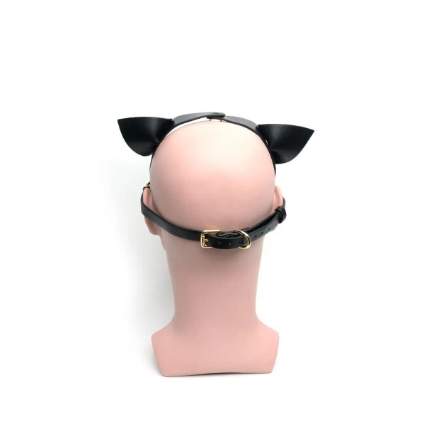 665 Leather Bondage Pup Hood Black/ White