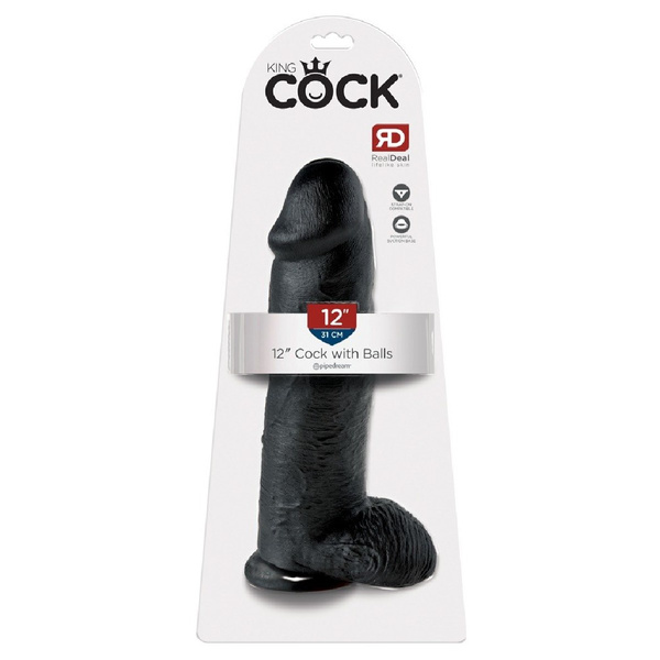 Dildo 31 cm Cock 12 inch w/balls black King Cock