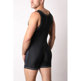 Cellblock Challenger Zipper Singlet Black / White XL
