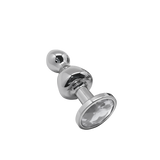 Анальний пробка Lollypop Double Ball Metal Plug S White Wooomy
