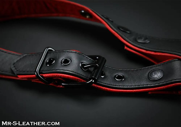 Mr. S. Leather skórzana uprząż na udo Leather Leg Harness Red